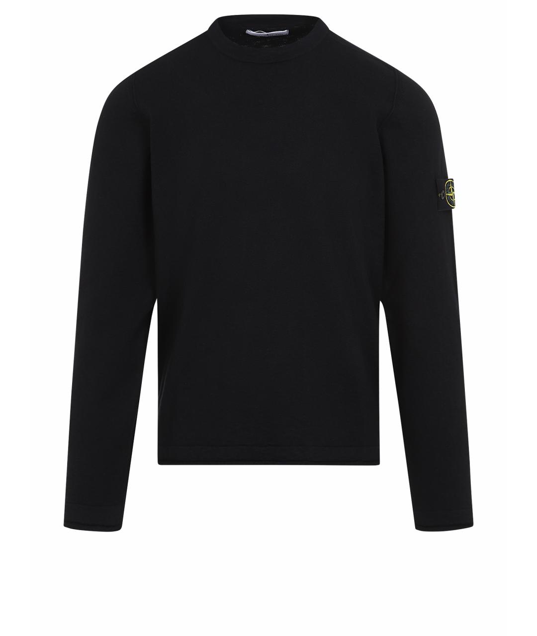 STONE ISLAND Черный хлопковый джемпер / свитер, фото 1