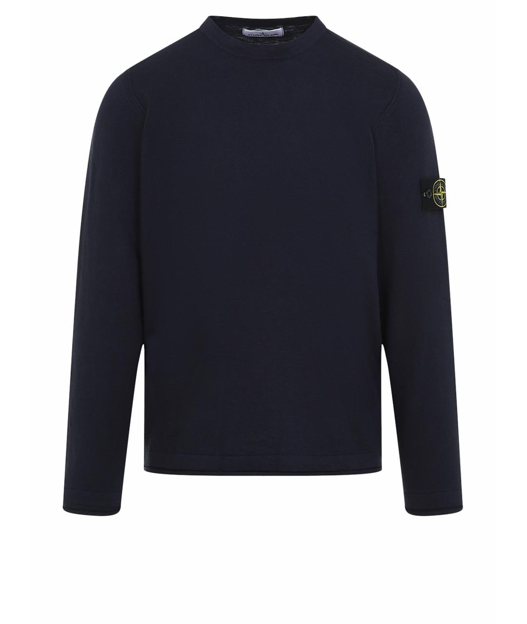 STONE ISLAND Темно-синий хлопковый джемпер / свитер, фото 1