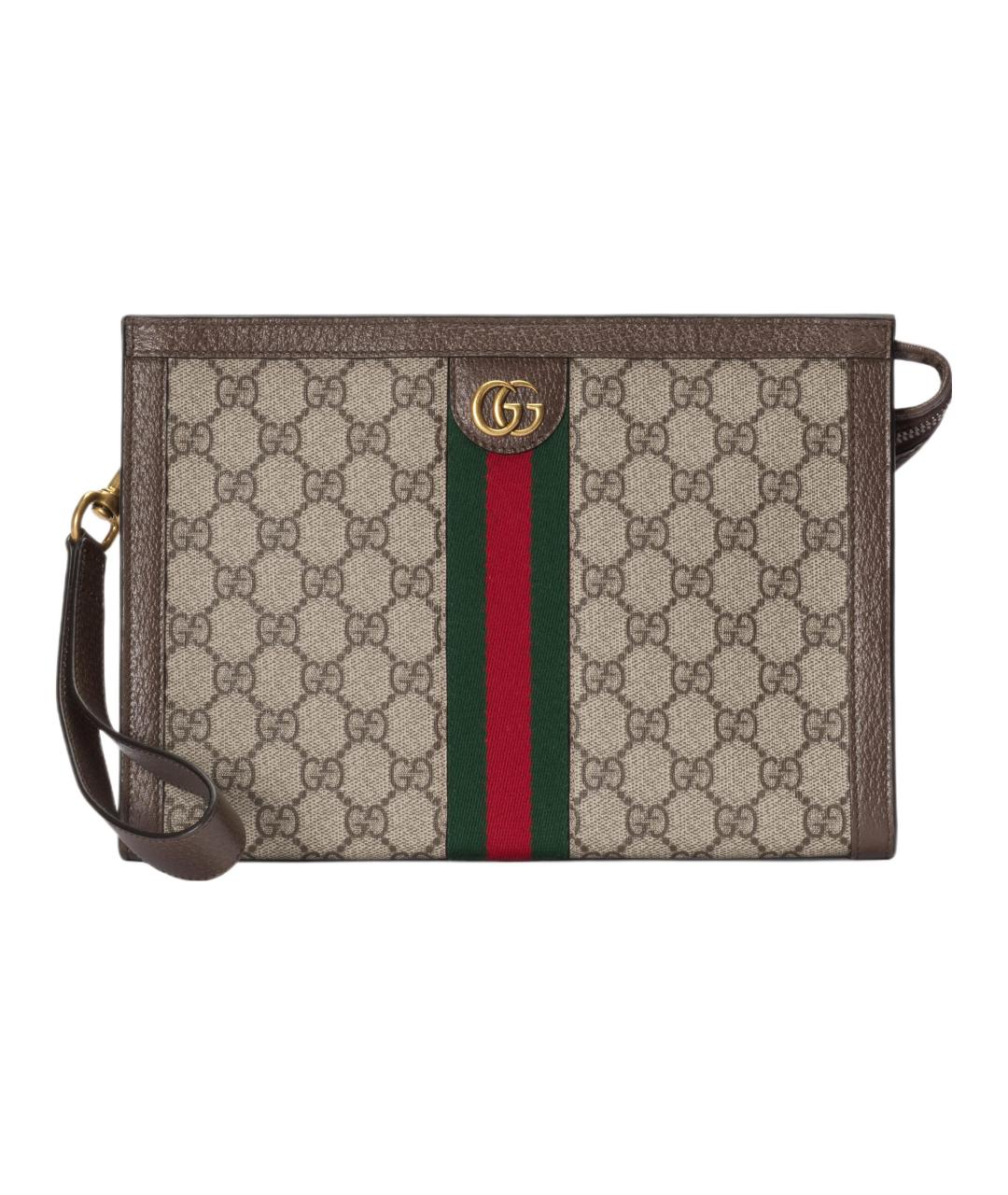 GUCCI Бежевая тканевая папка для документов, фото 1