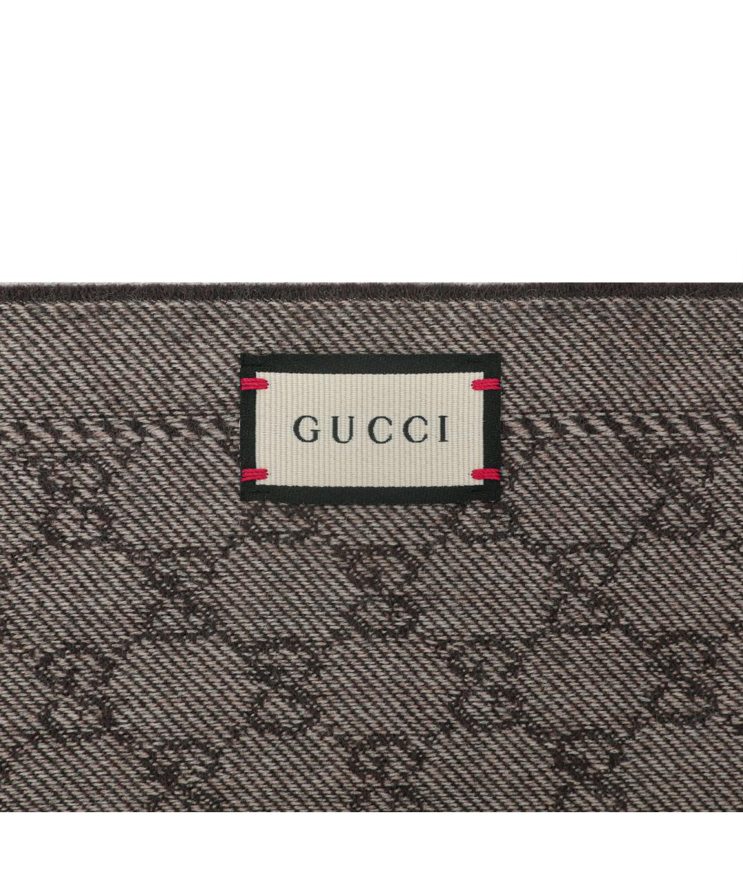 GUCCI Бежевый шерстяной шарф, фото 3