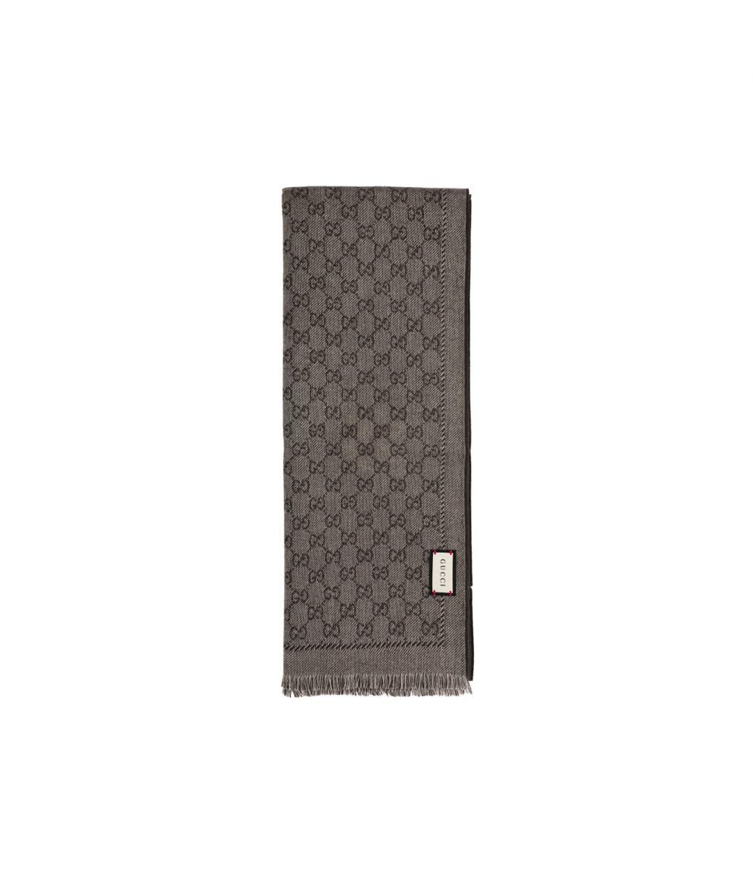 GUCCI Бежевый шерстяной шарф, фото 2