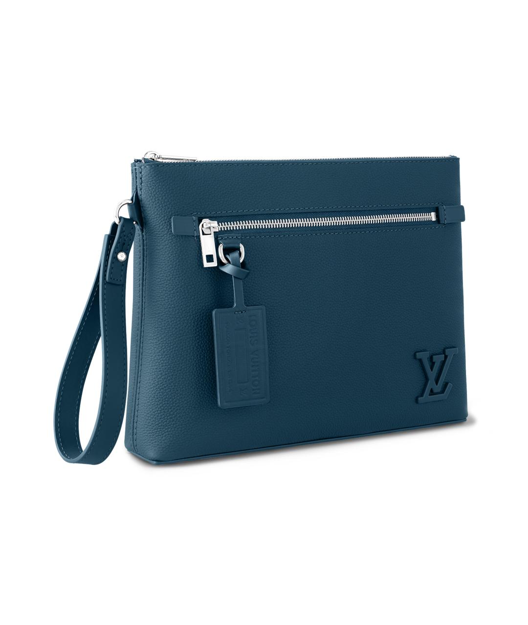 LOUIS VUITTON Бирюзовая кожаная папка для документов, фото 2