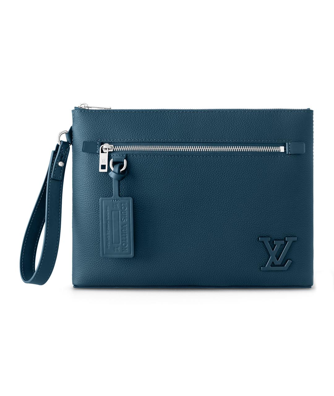 LOUIS VUITTON Бирюзовая кожаная папка для документов, фото 1