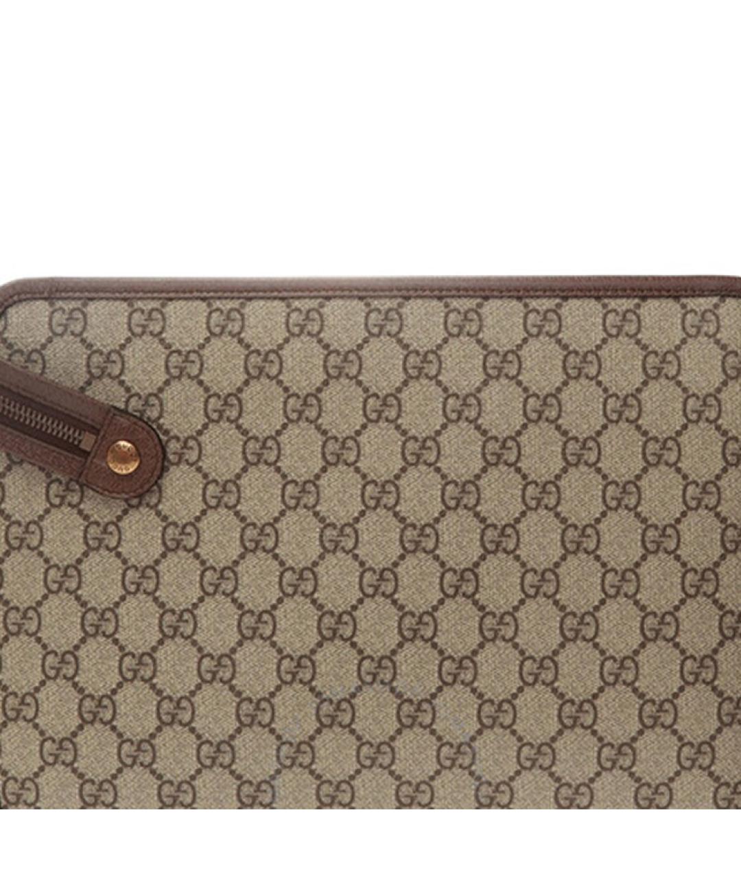 GUCCI Коричневая тканевая папка для документов, фото 3