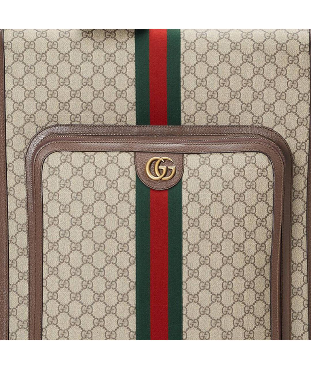 GUCCI Бежевый тканевый чемодан, фото 7