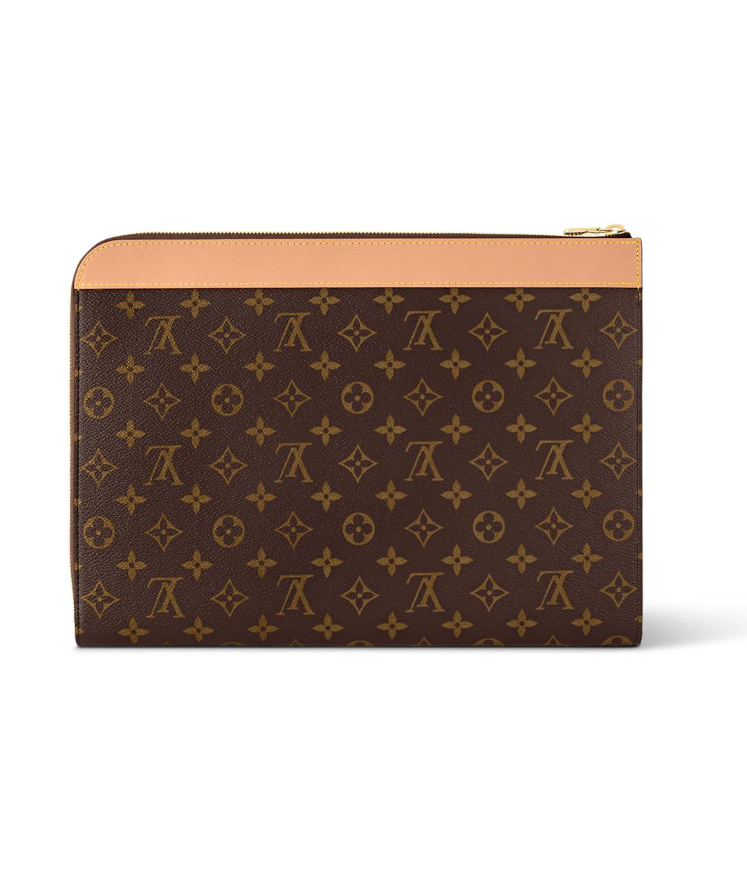 LOUIS VUITTON Коричневая кожаная папка для документов, фото 4