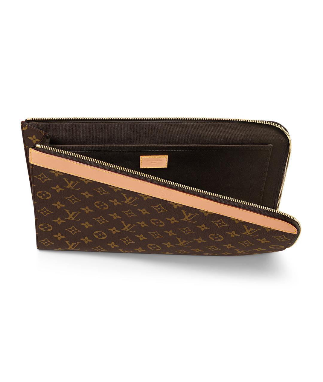 LOUIS VUITTON Коричневая кожаная папка для документов, фото 5
