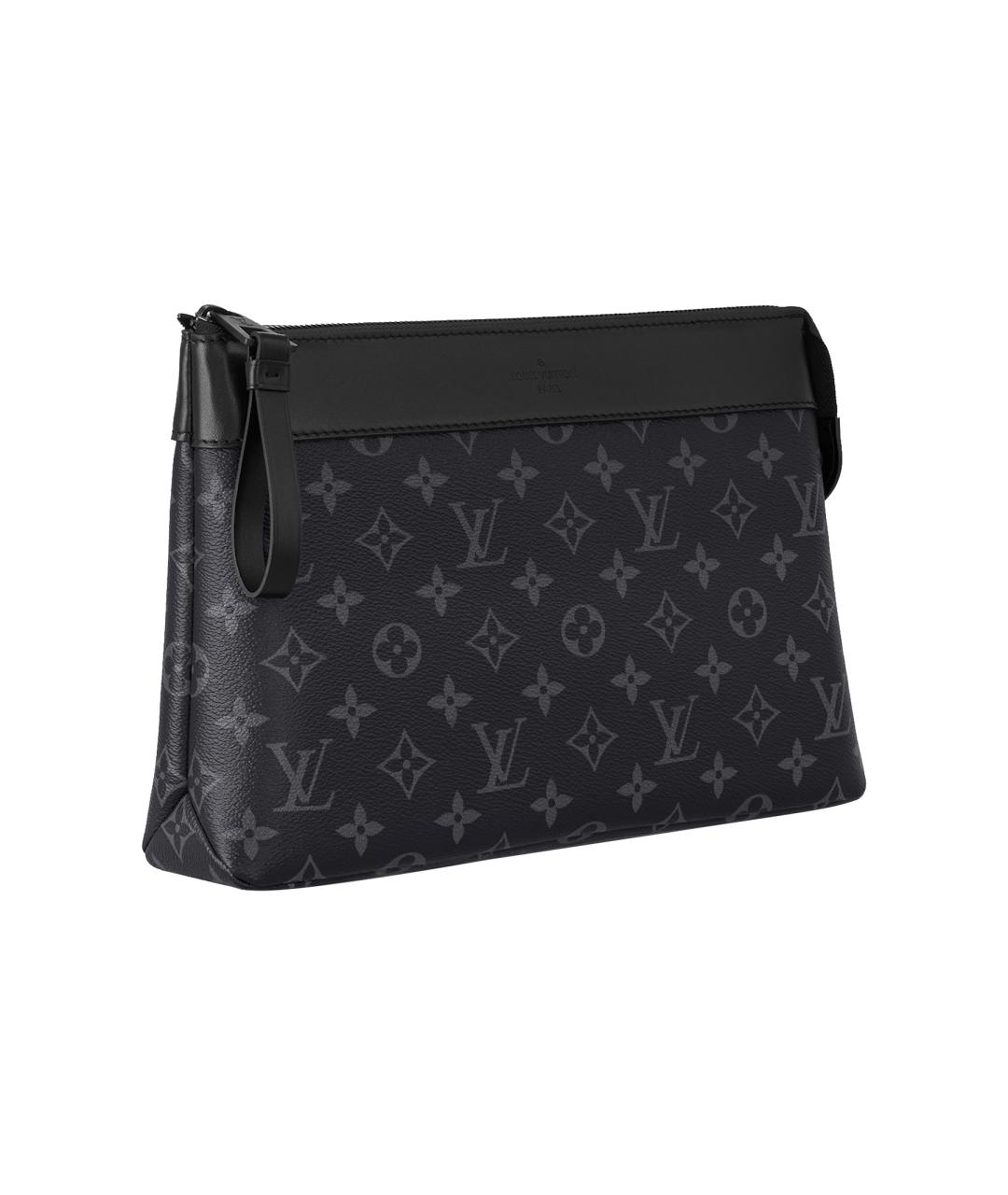 LOUIS VUITTON Черная кожаная папка для документов, фото 2