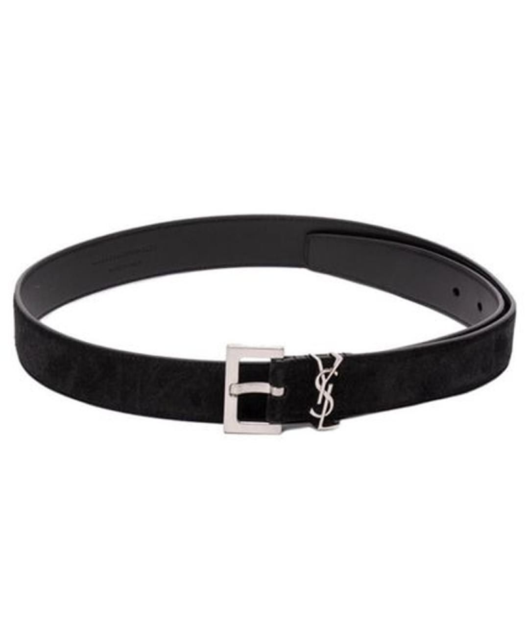 SAINT LAURENT Черный кожаный ремень, фото 1