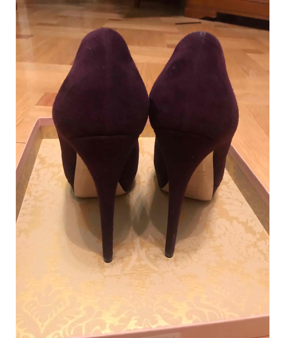 MIU MIU Фиолетовые замшевые туфли, фото 3