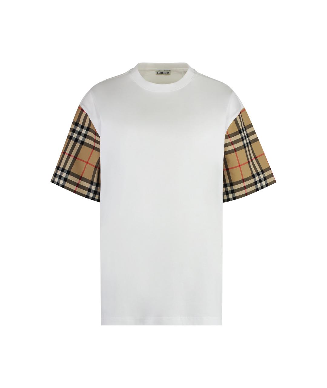 BURBERRY Белая хлопковая футболка, фото 1