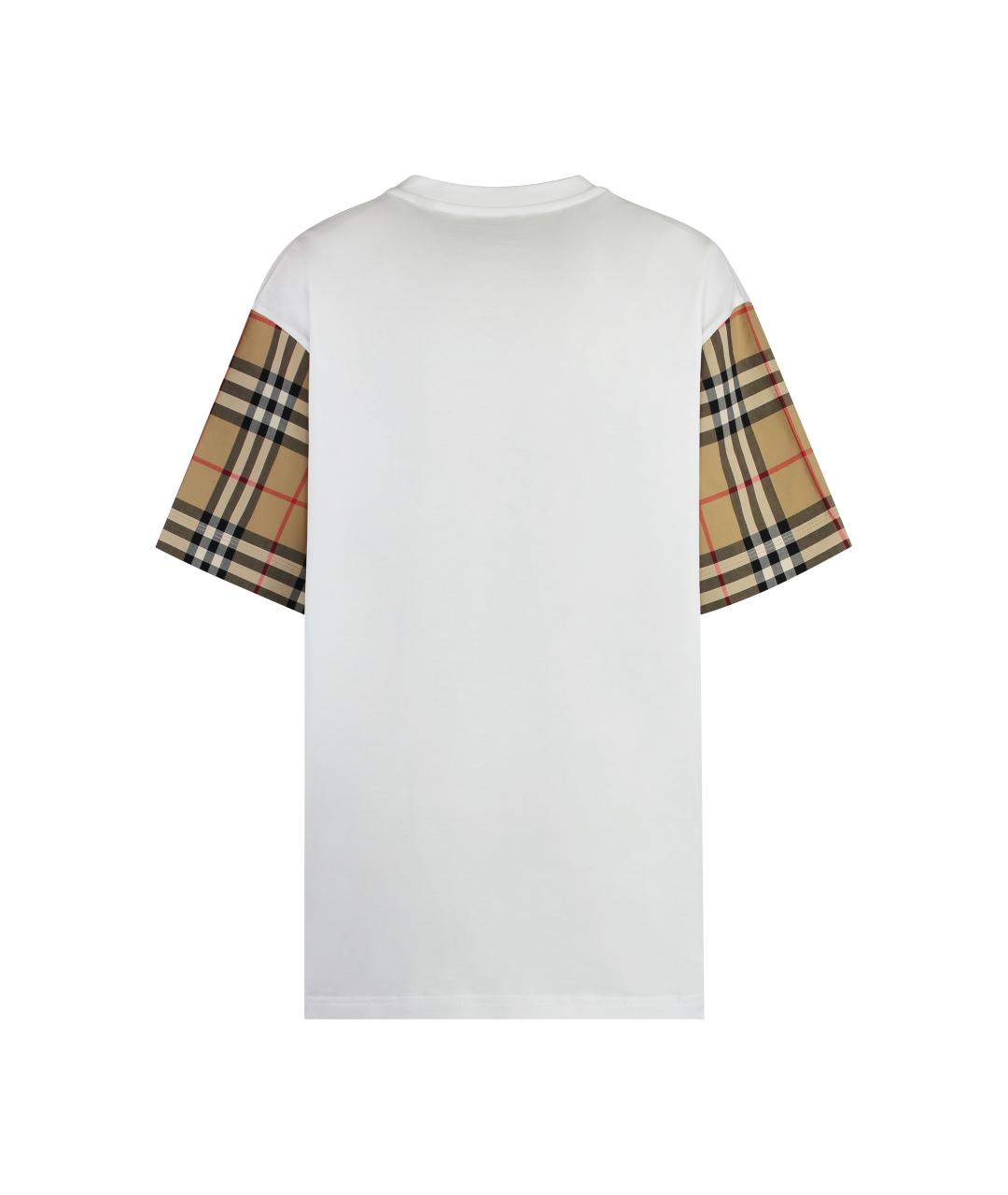BURBERRY Белая хлопковая футболка, фото 2
