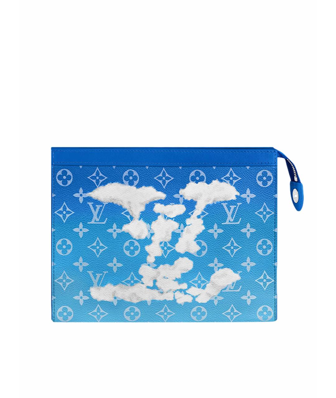 LOUIS VUITTON Голубая кожаная папка для документов, фото 1