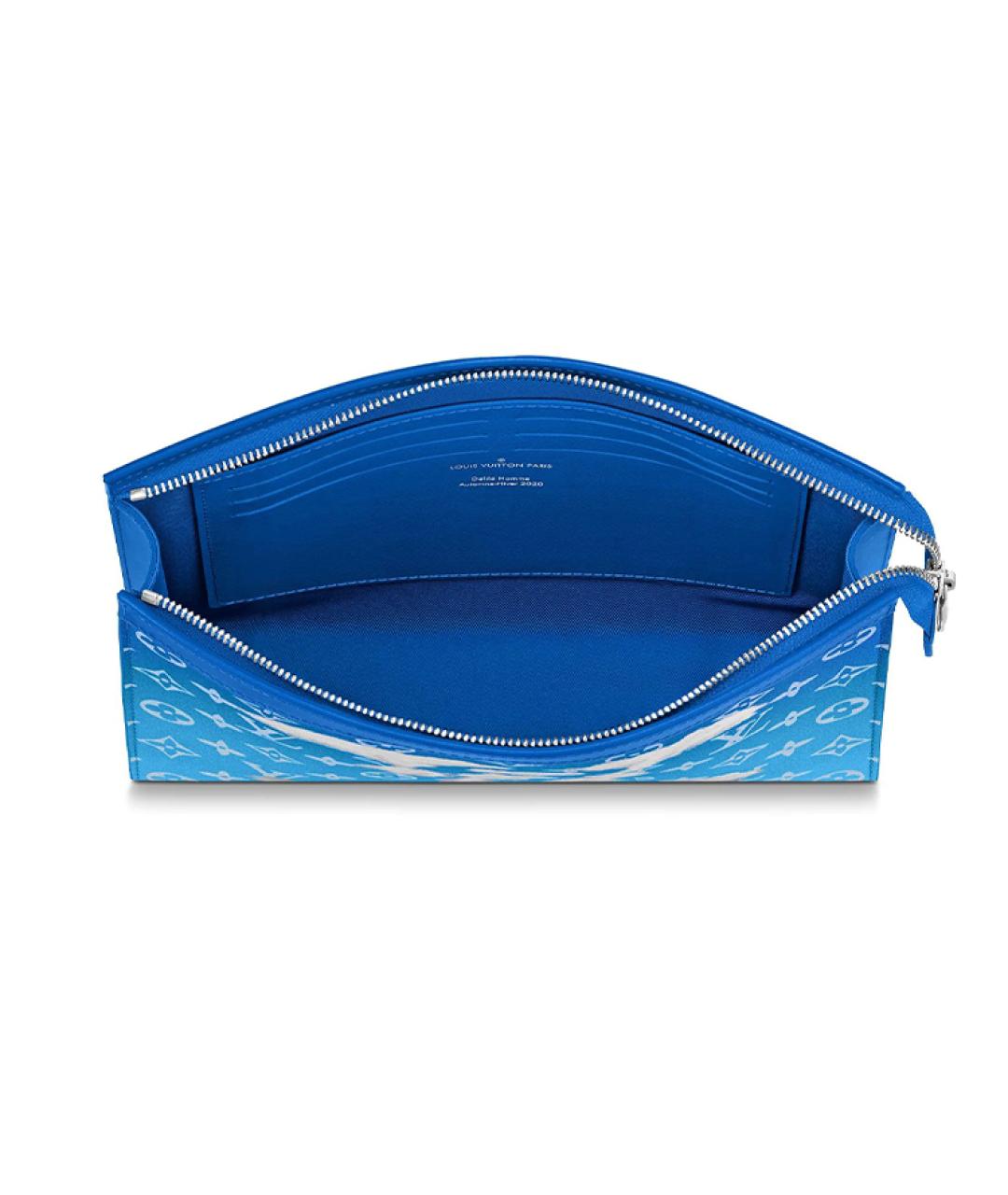 LOUIS VUITTON Голубая кожаная папка для документов, фото 4