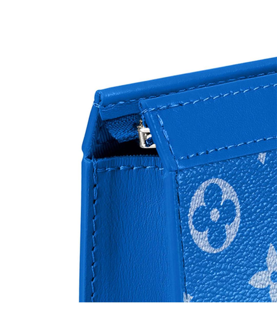 LOUIS VUITTON Голубая кожаная папка для документов, фото 5