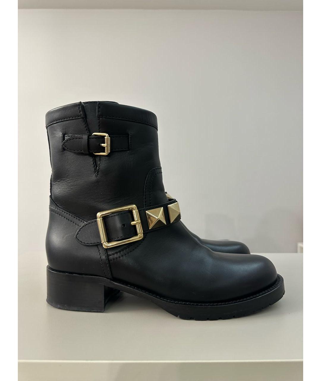 VALENTINO Черные кожаные ботинки, фото 9