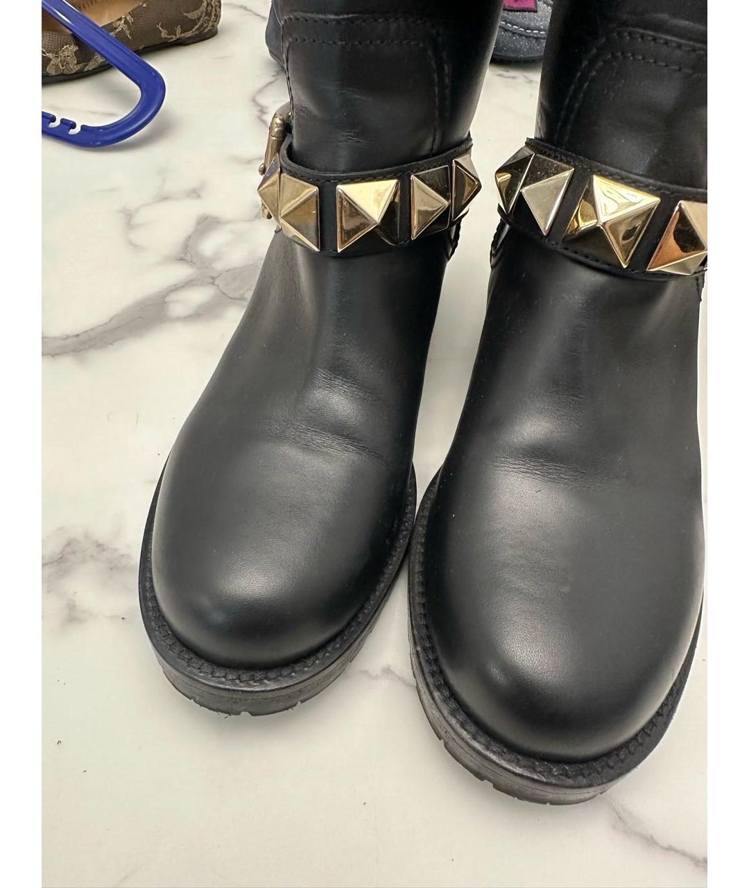 VALENTINO Черные кожаные ботинки, фото 5