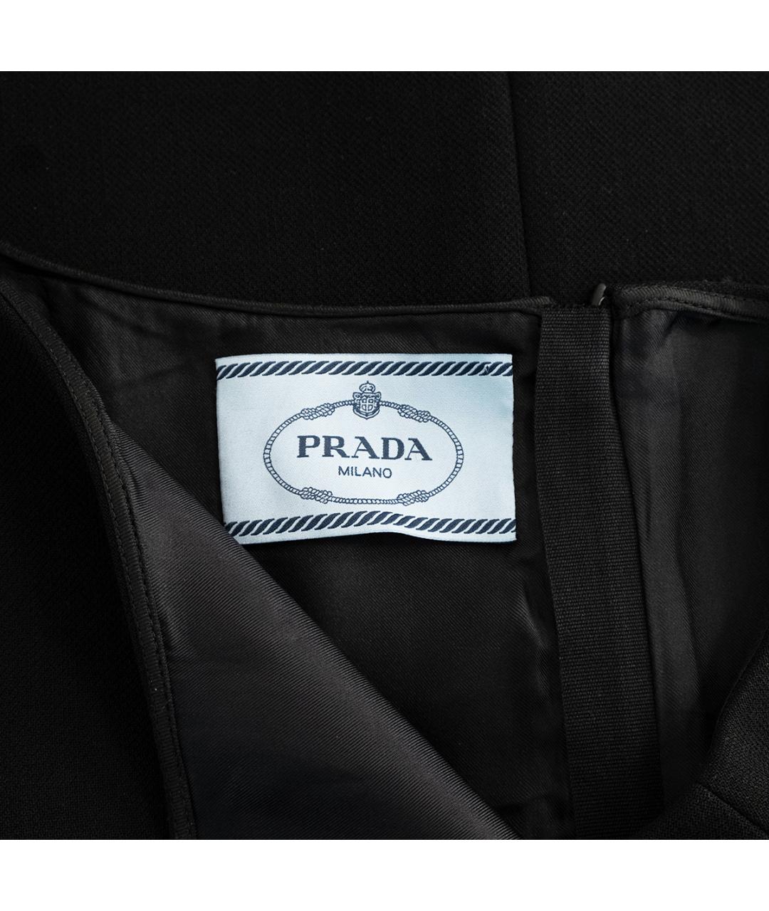 PRADA Черное шерстяное повседневное платье, фото 4