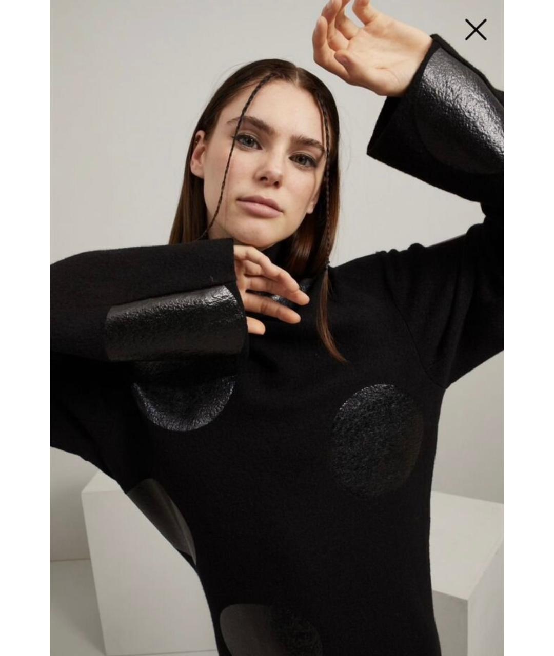 MAX MARA Черное шерстяное повседневное платье, фото 3