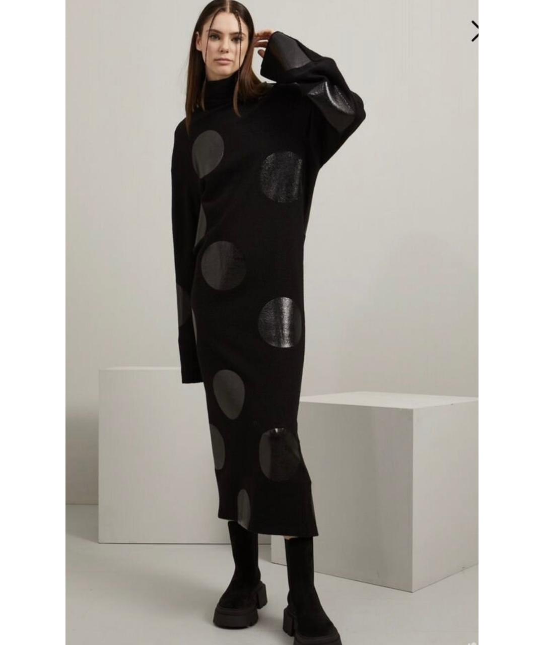 MAX MARA Черное шерстяное повседневное платье, фото 2