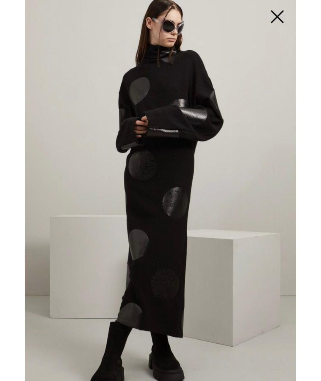 MAX MARA Черное шерстяное повседневное платье, фото 7