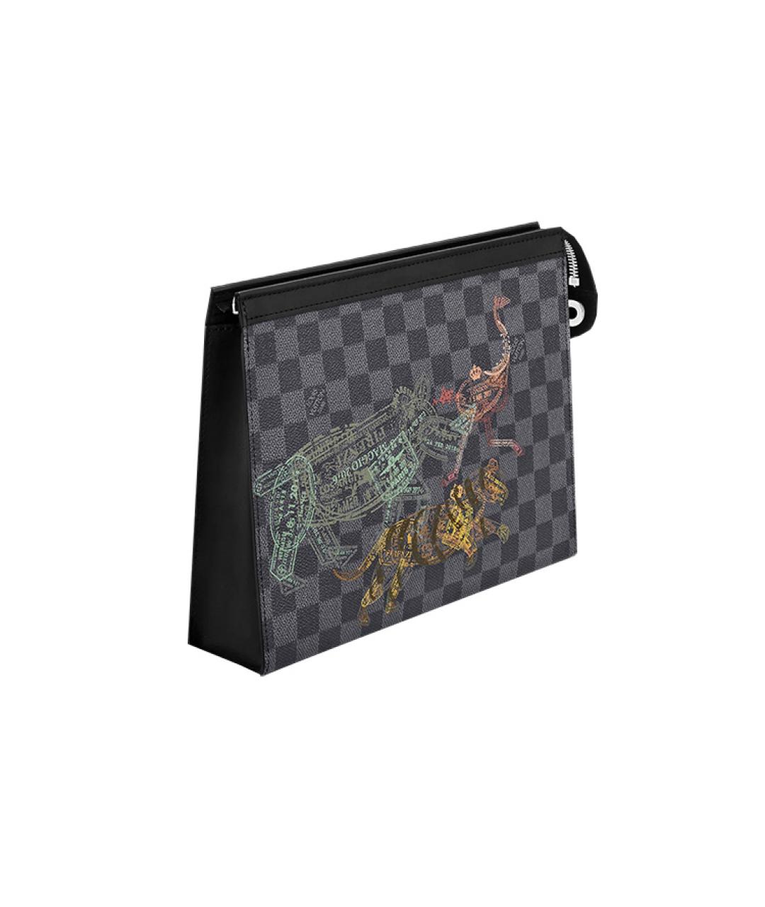 LOUIS VUITTON Серая кожаная папка для документов, фото 3