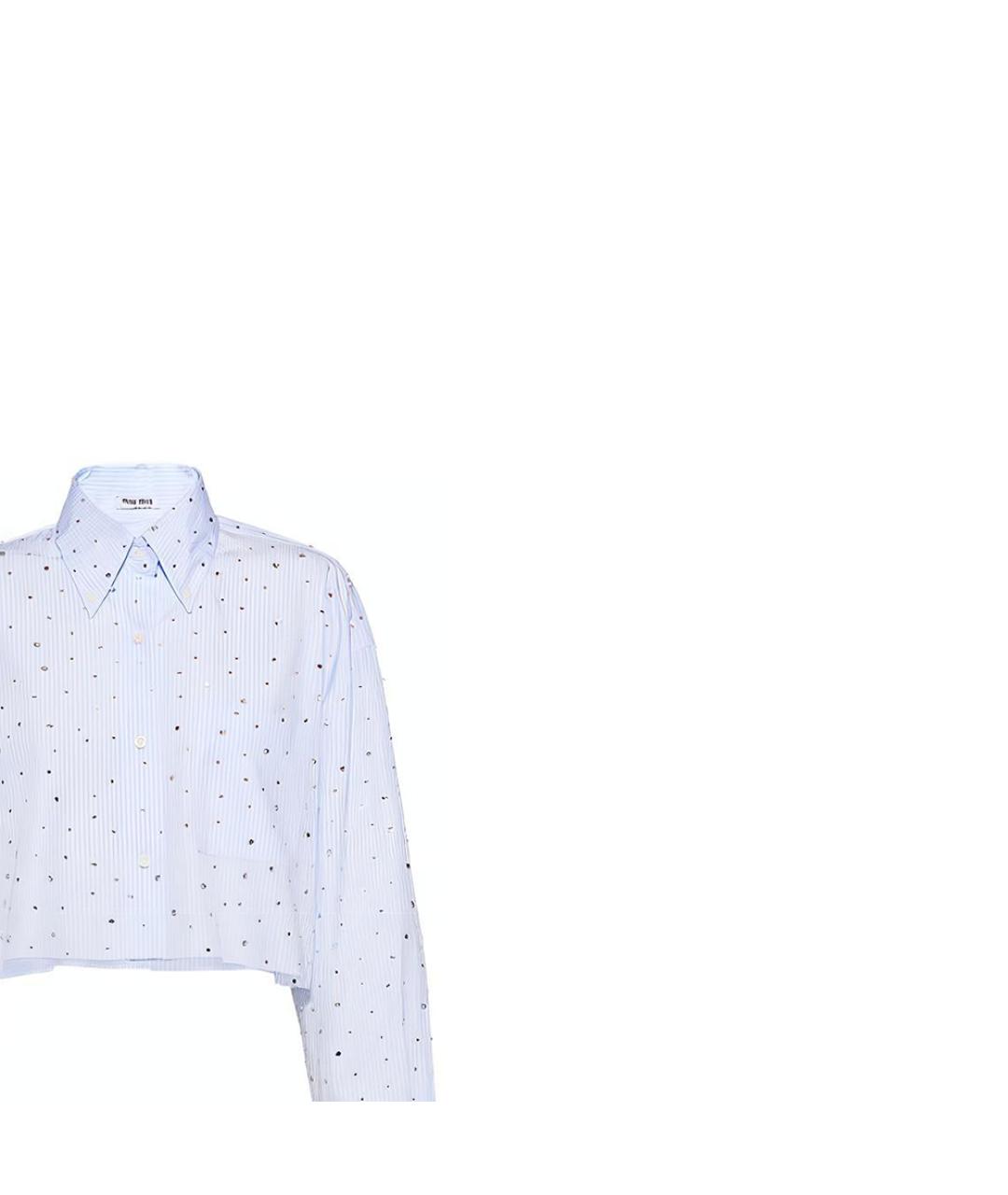 MIU MIU Голубая хлопковая рубашка, фото 6