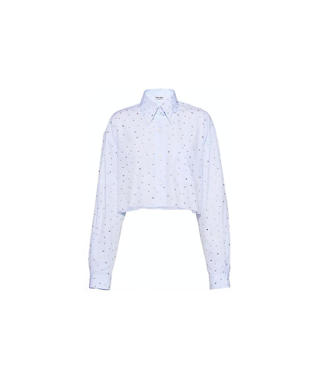 MIU MIU Голубая хлопковая рубашка, фото 1