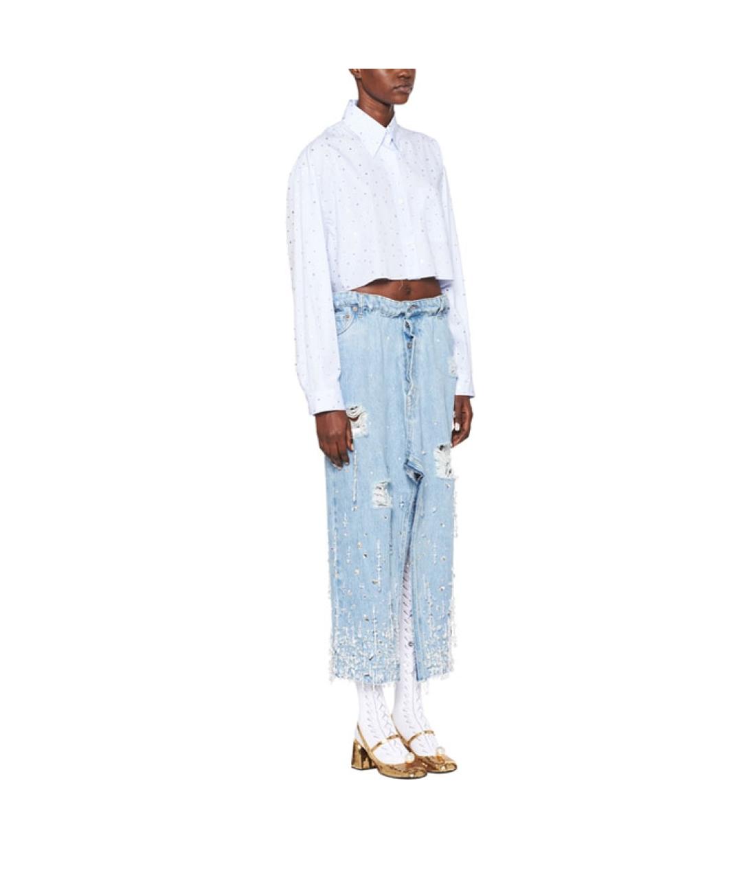 MIU MIU Голубая хлопковая рубашка, фото 4