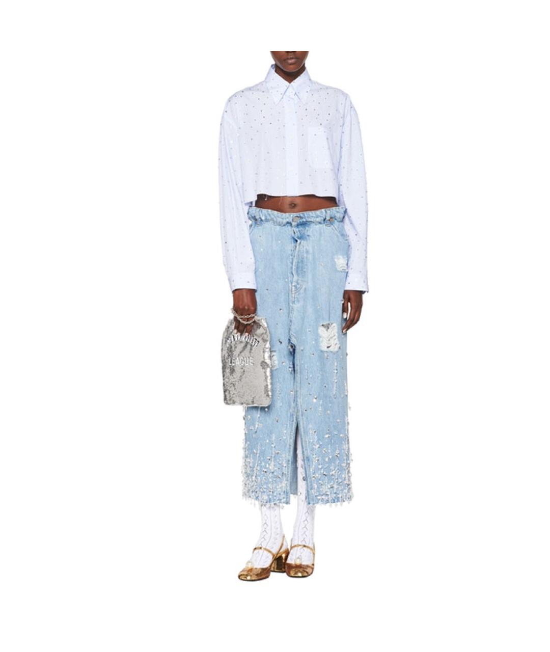 MIU MIU Голубая хлопковая рубашка, фото 2