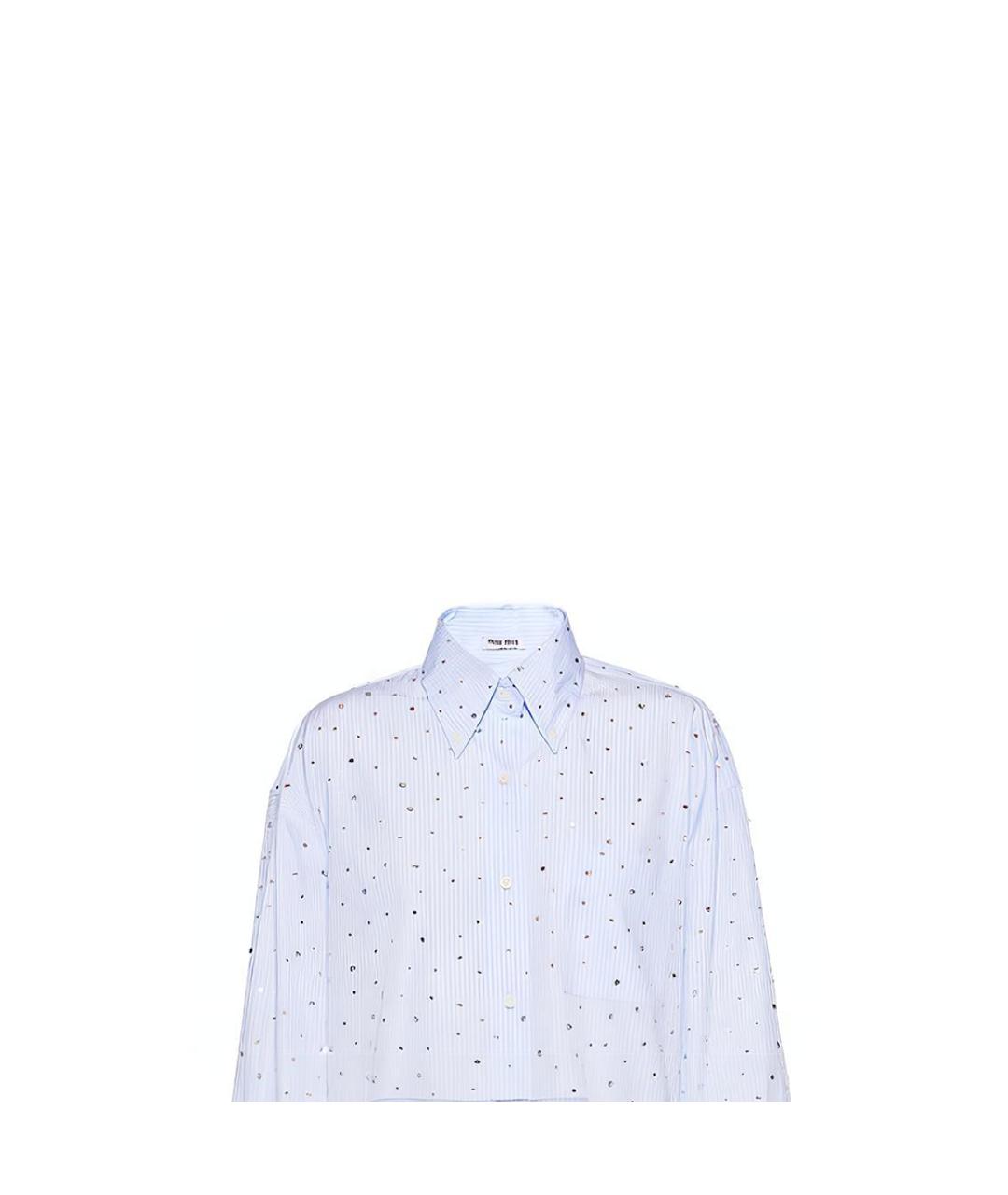 MIU MIU Голубая хлопковая рубашка, фото 5