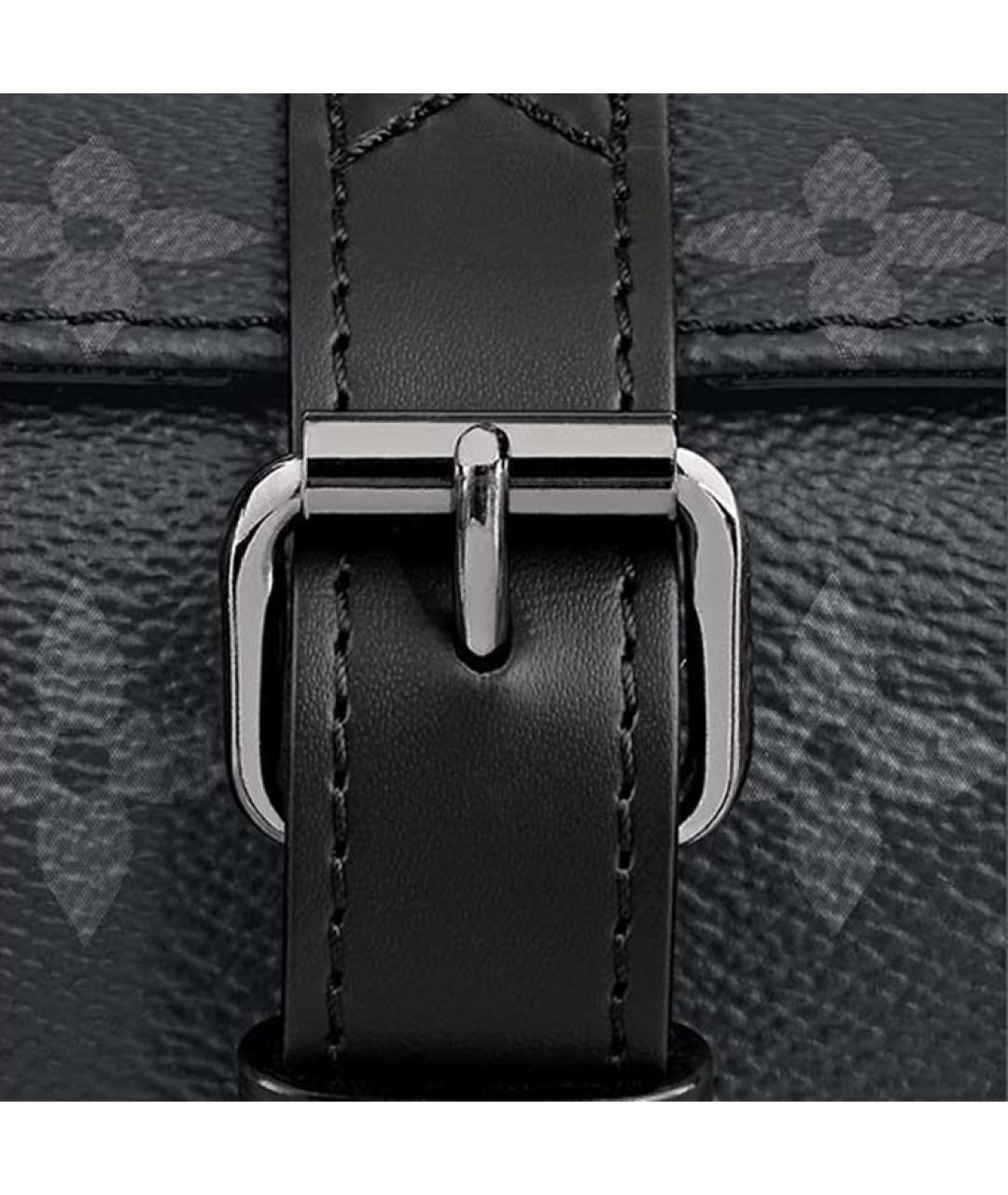 LOUIS VUITTON Черный кожаный кошелек, фото 5