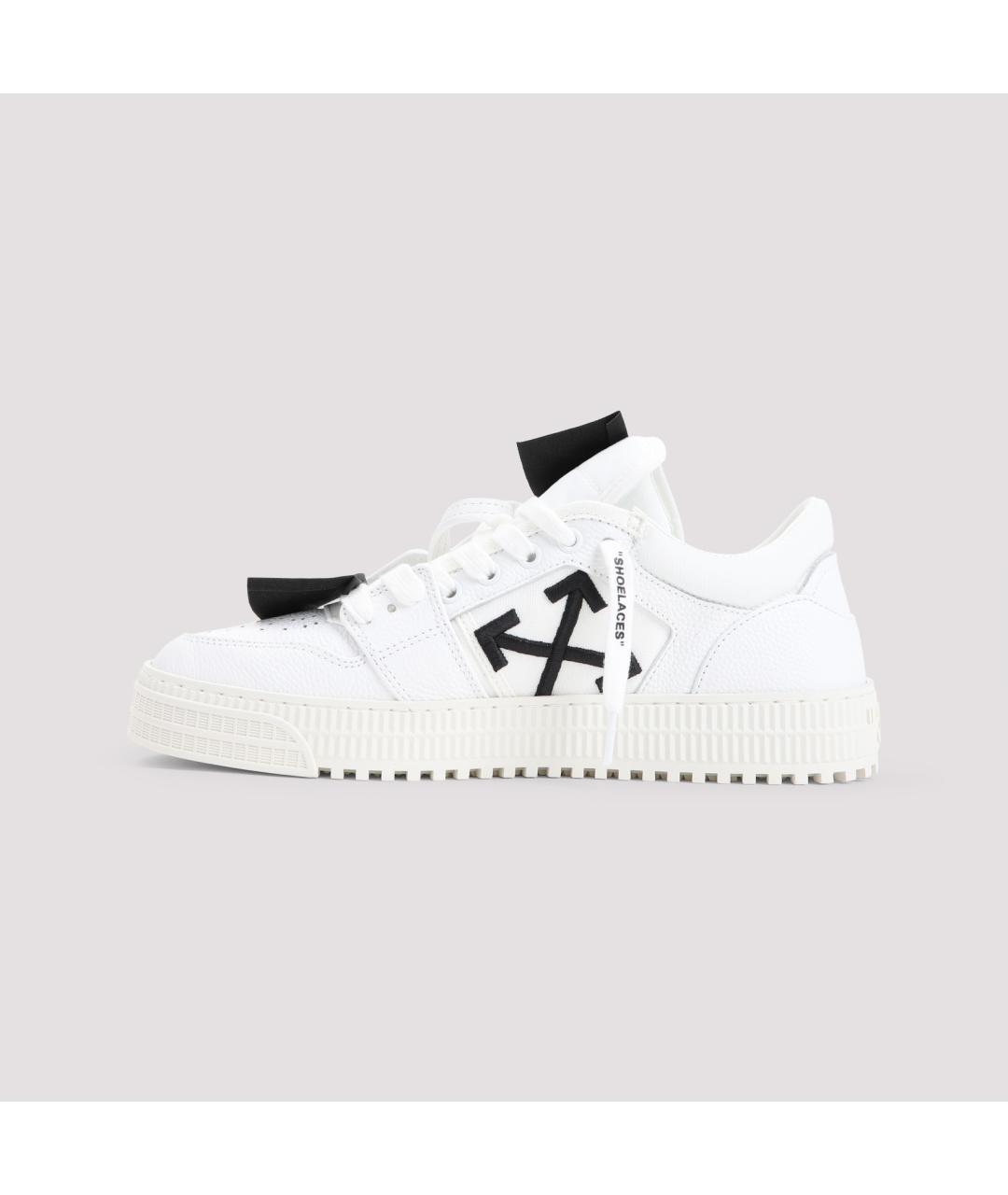 OFF-WHITE Белые кожаные низкие кроссовки / кеды, фото 3