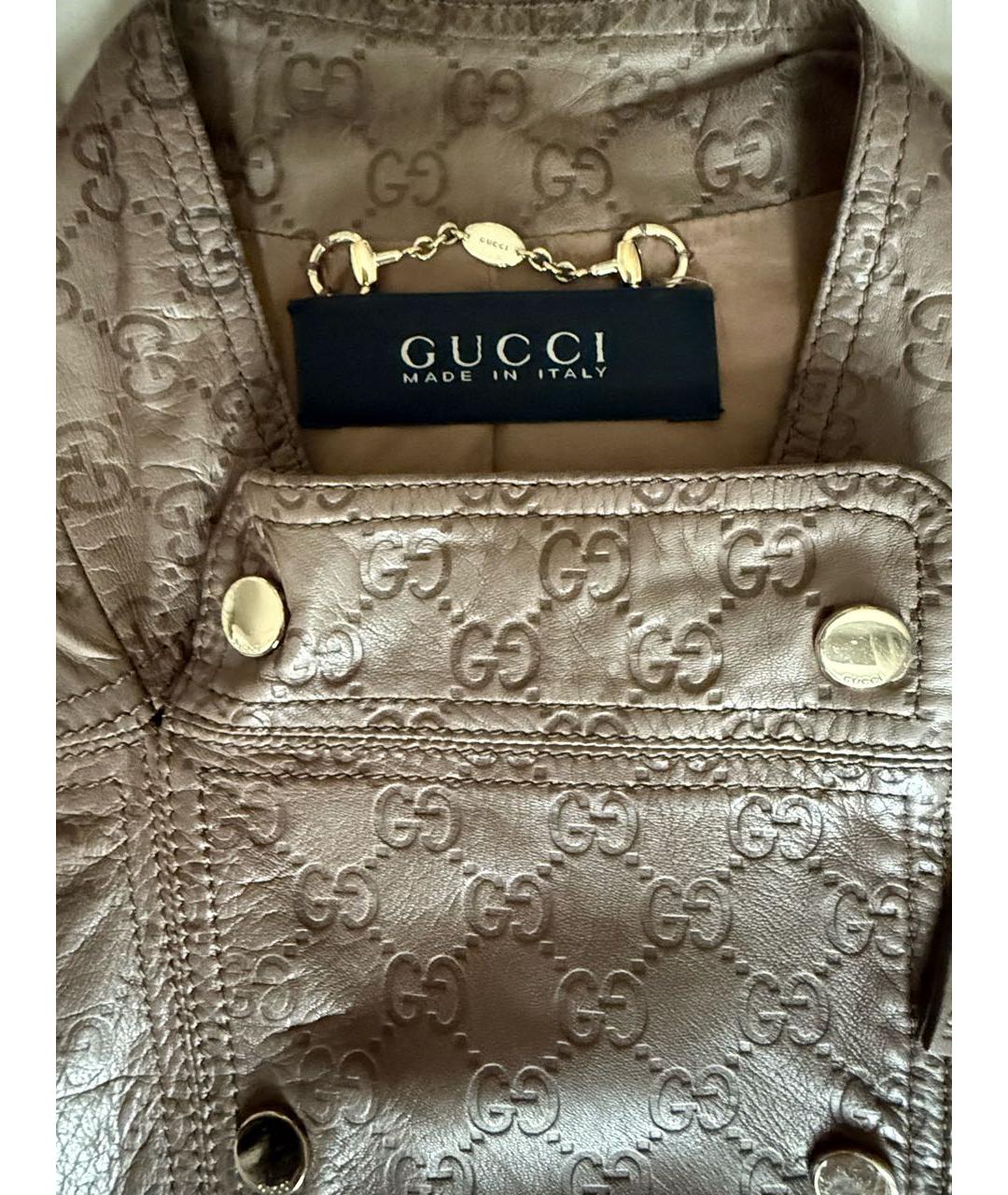 GUCCI Коричневая кожаная куртка, фото 5