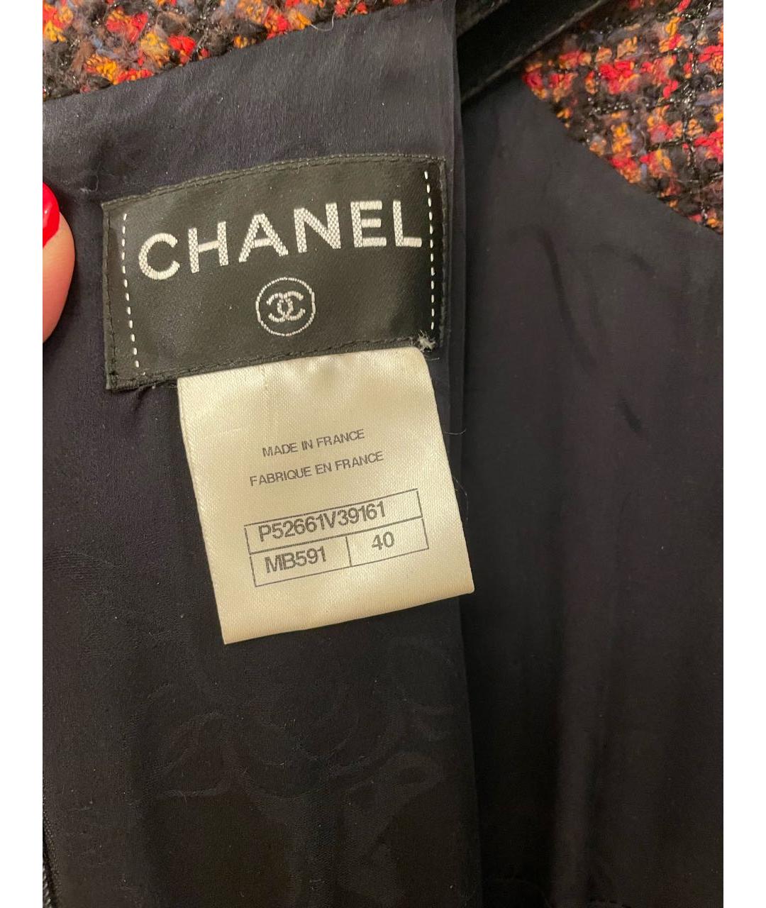 CHANEL Бордовое шерстяное повседневное платье, фото 3