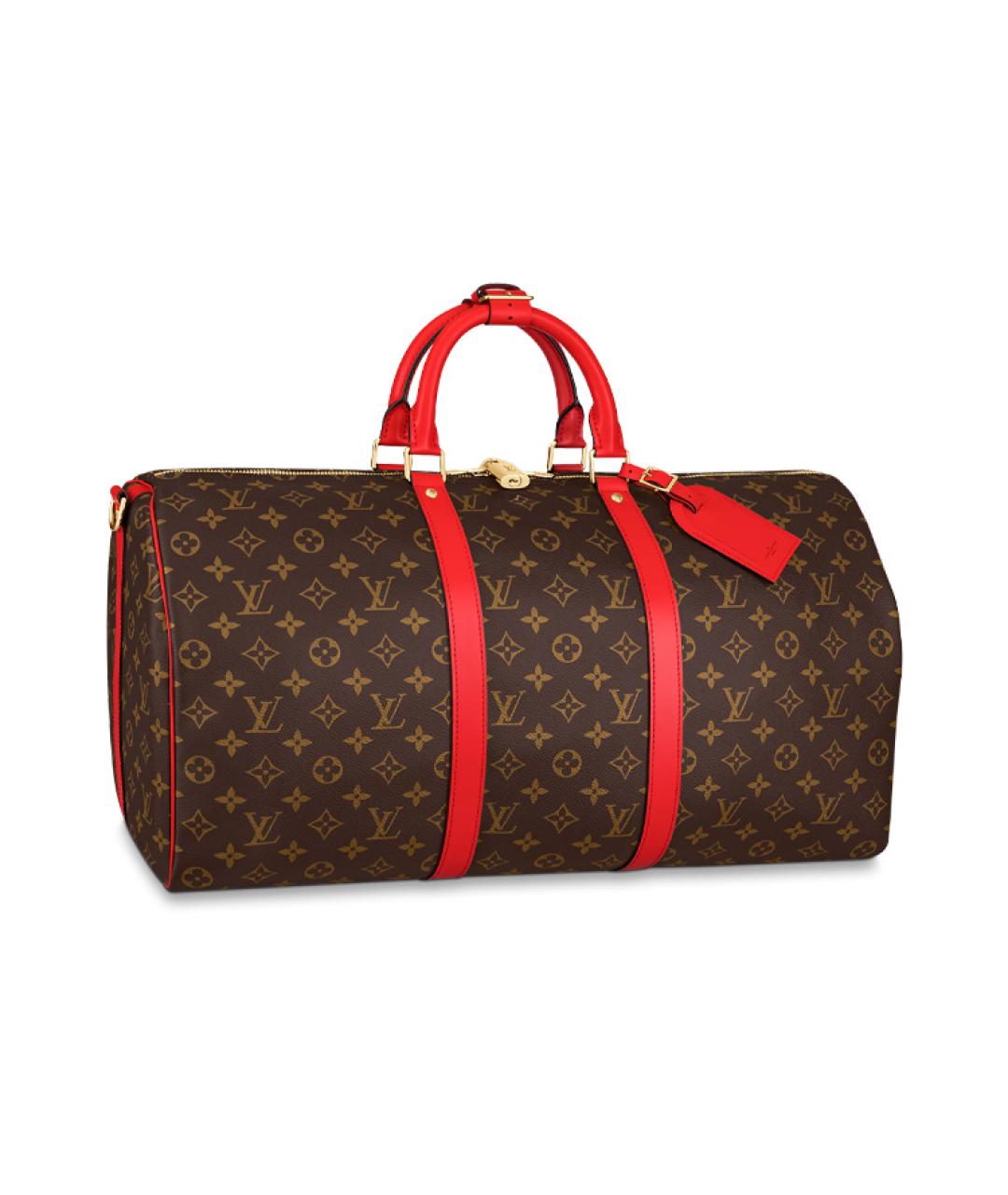 LOUIS VUITTON Коричневая кожаная дорожная/спортивная сумка, фото 2