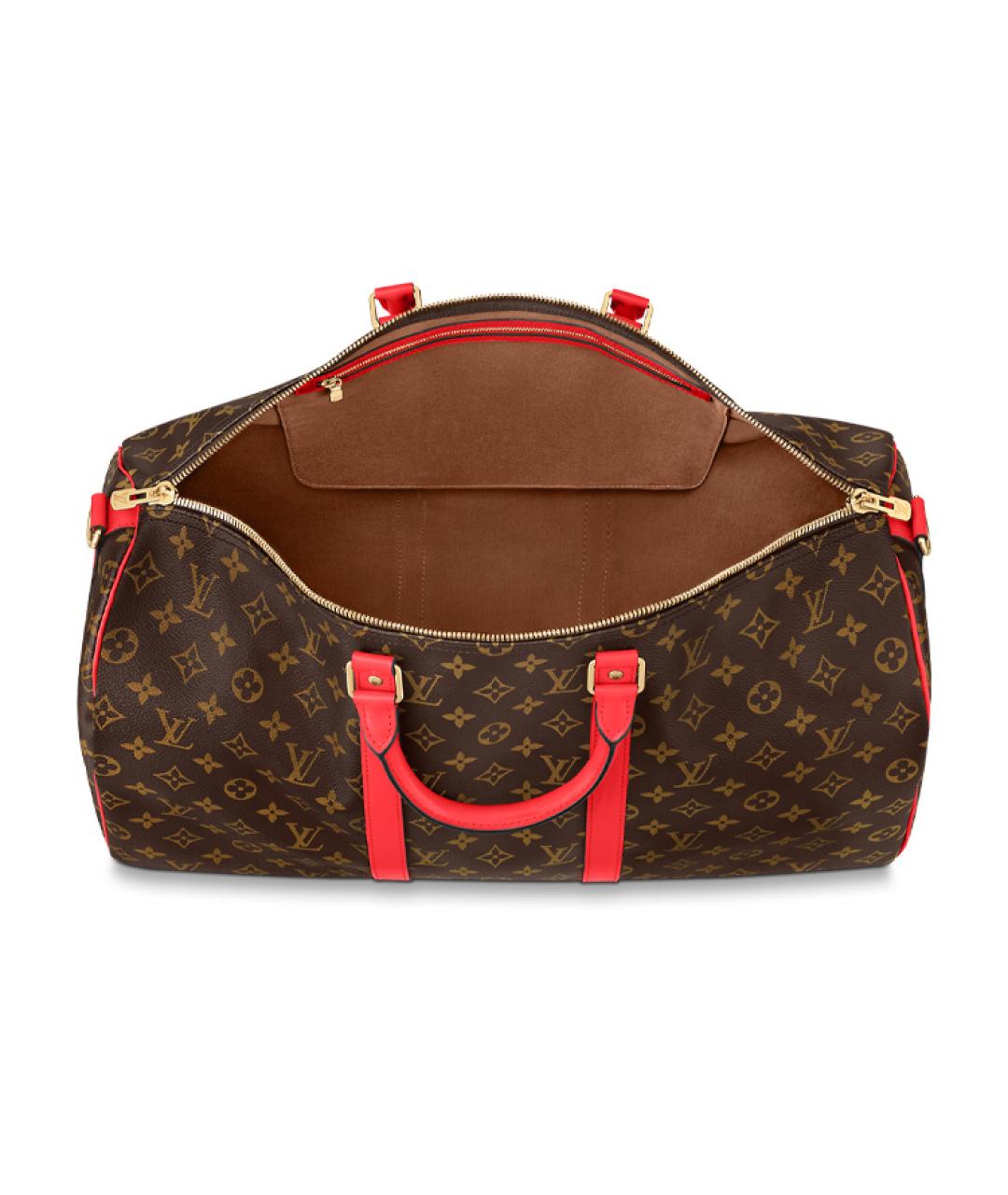 LOUIS VUITTON Коричневая кожаная дорожная/спортивная сумка, фото 5