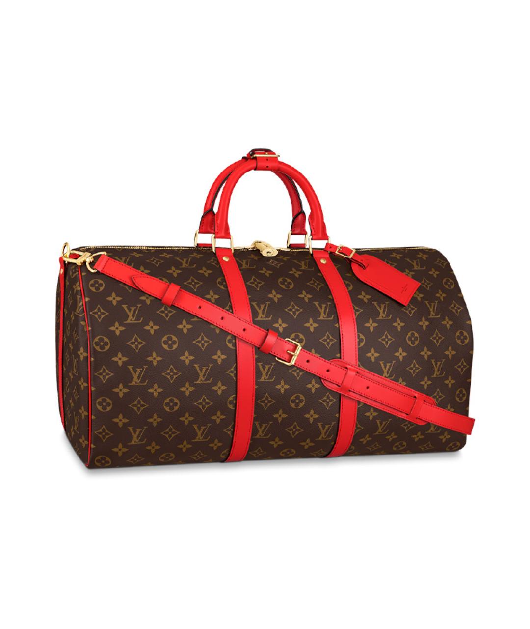 LOUIS VUITTON Коричневая кожаная дорожная/спортивная сумка, фото 4