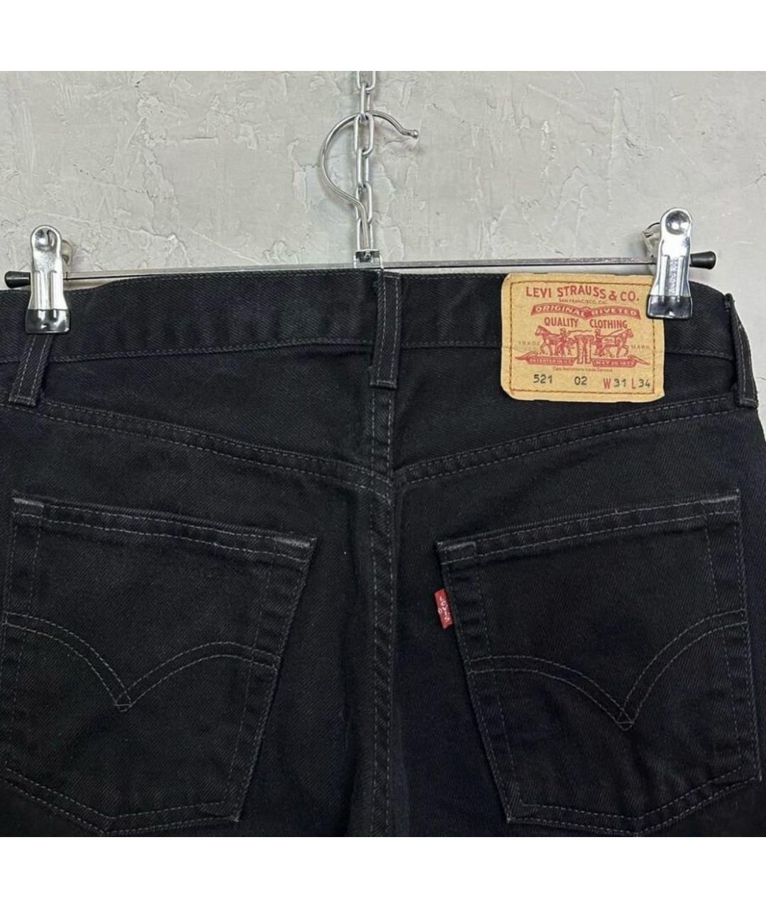 LEVI'S Черные хлопковые прямые джинсы, фото 3