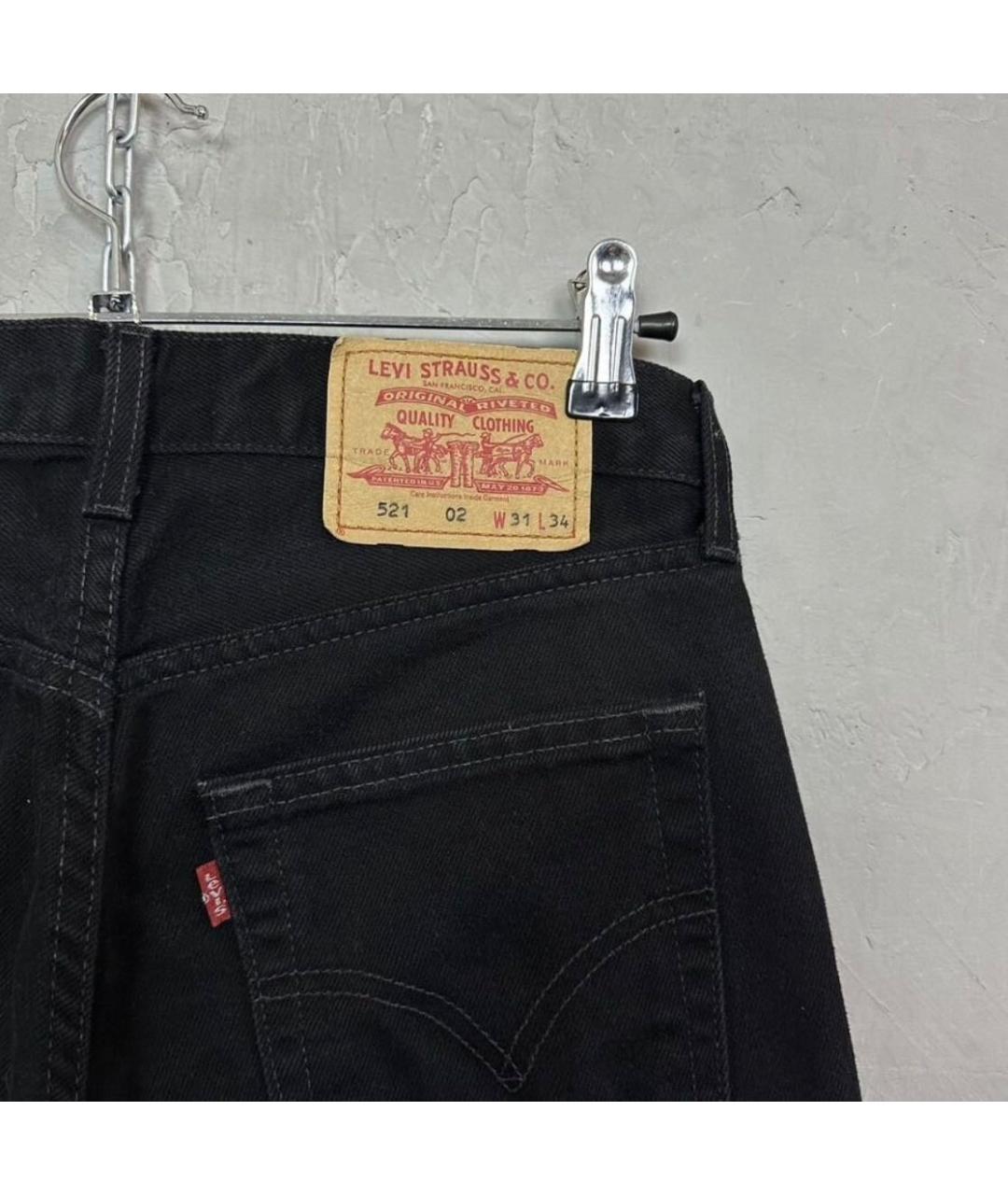 LEVI'S Черные хлопковые прямые джинсы, фото 4