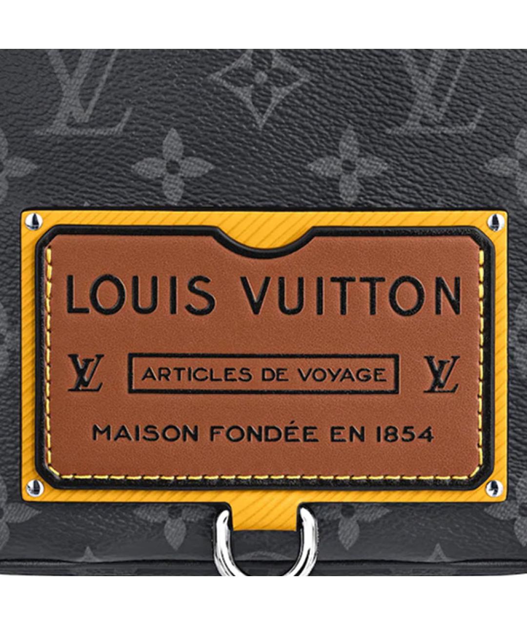 LOUIS VUITTON Черная кожаная поясная сумка, фото 5