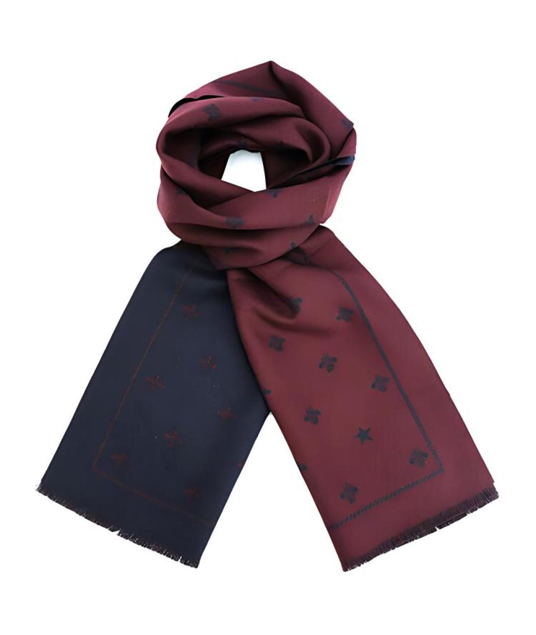 GUCCI Синий шерстяной шарф, фото 3