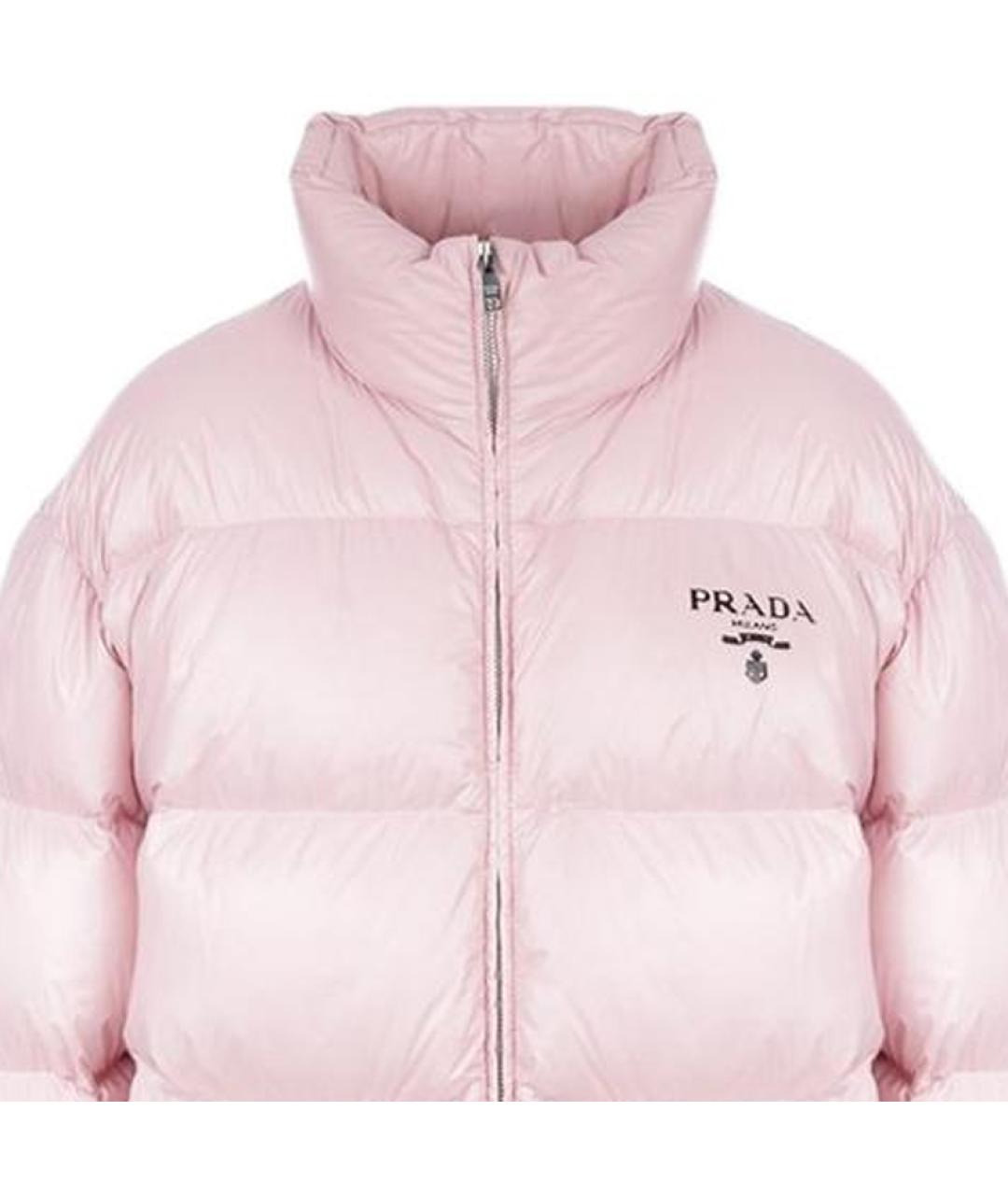 PRADA Розовый полиамидовый пуховик, фото 4