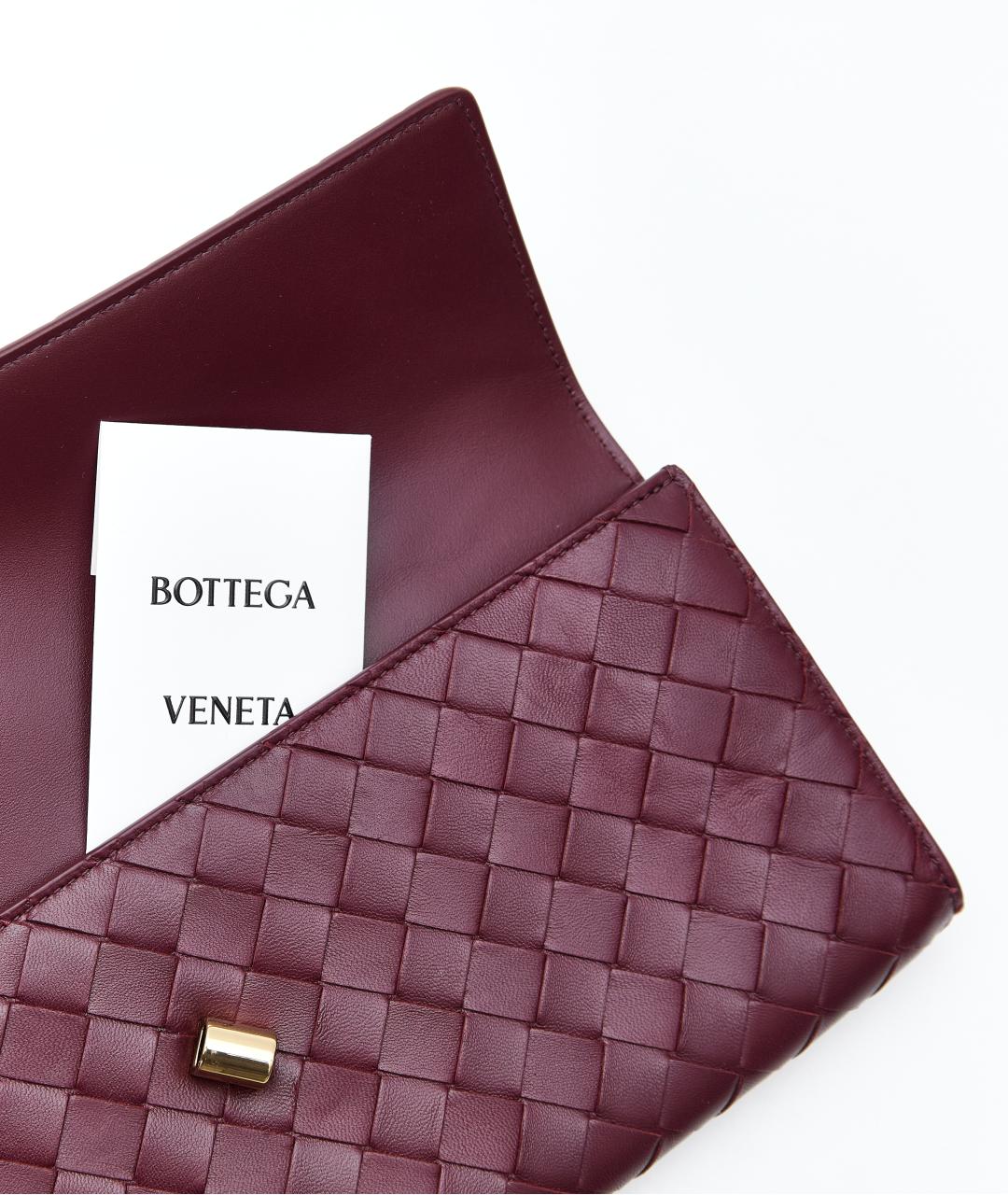 BOTTEGA VENETA Бордовая кожаная сумка с короткими ручками, фото 7