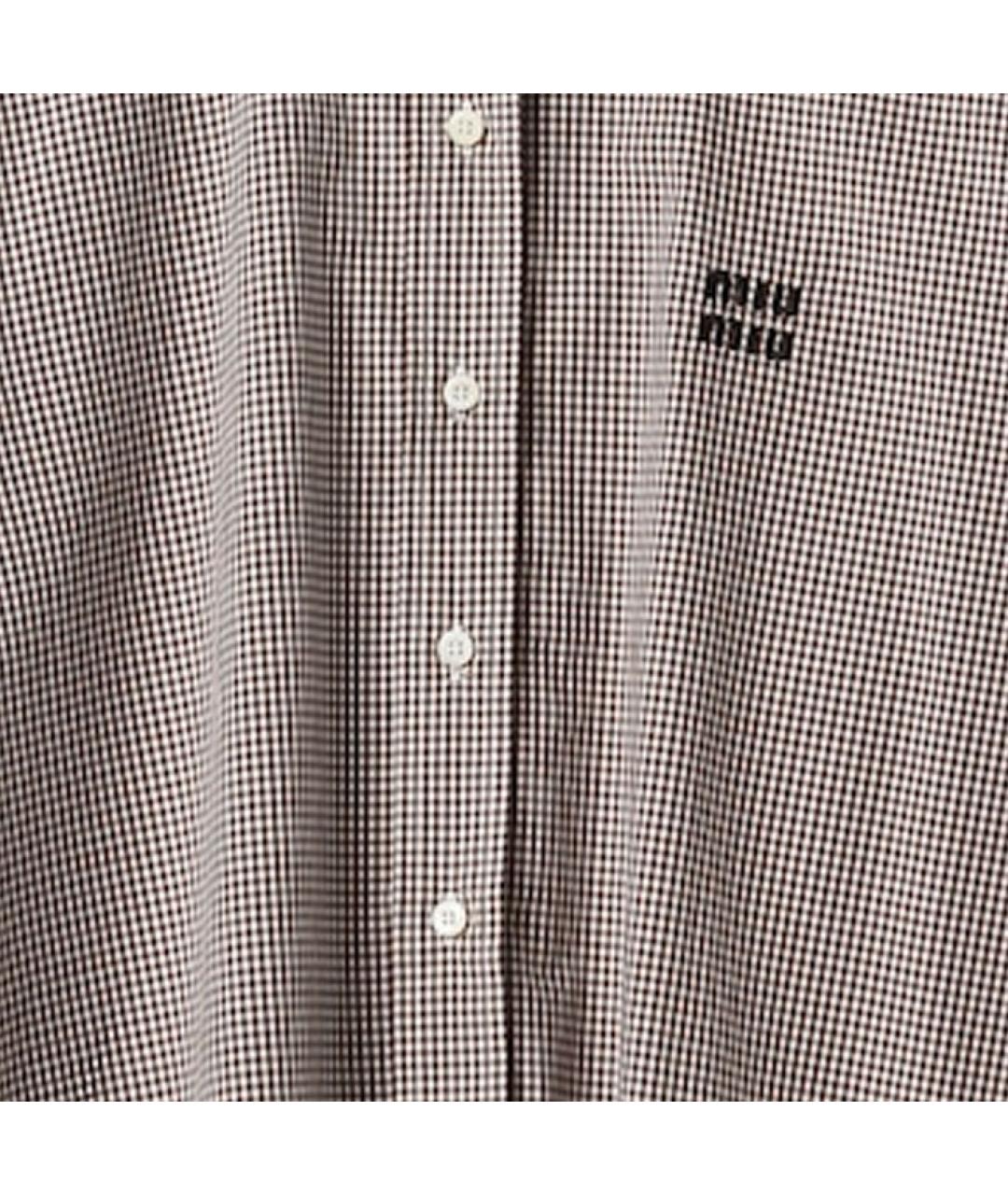 MIU MIU Коричневая хлопковая рубашка, фото 6