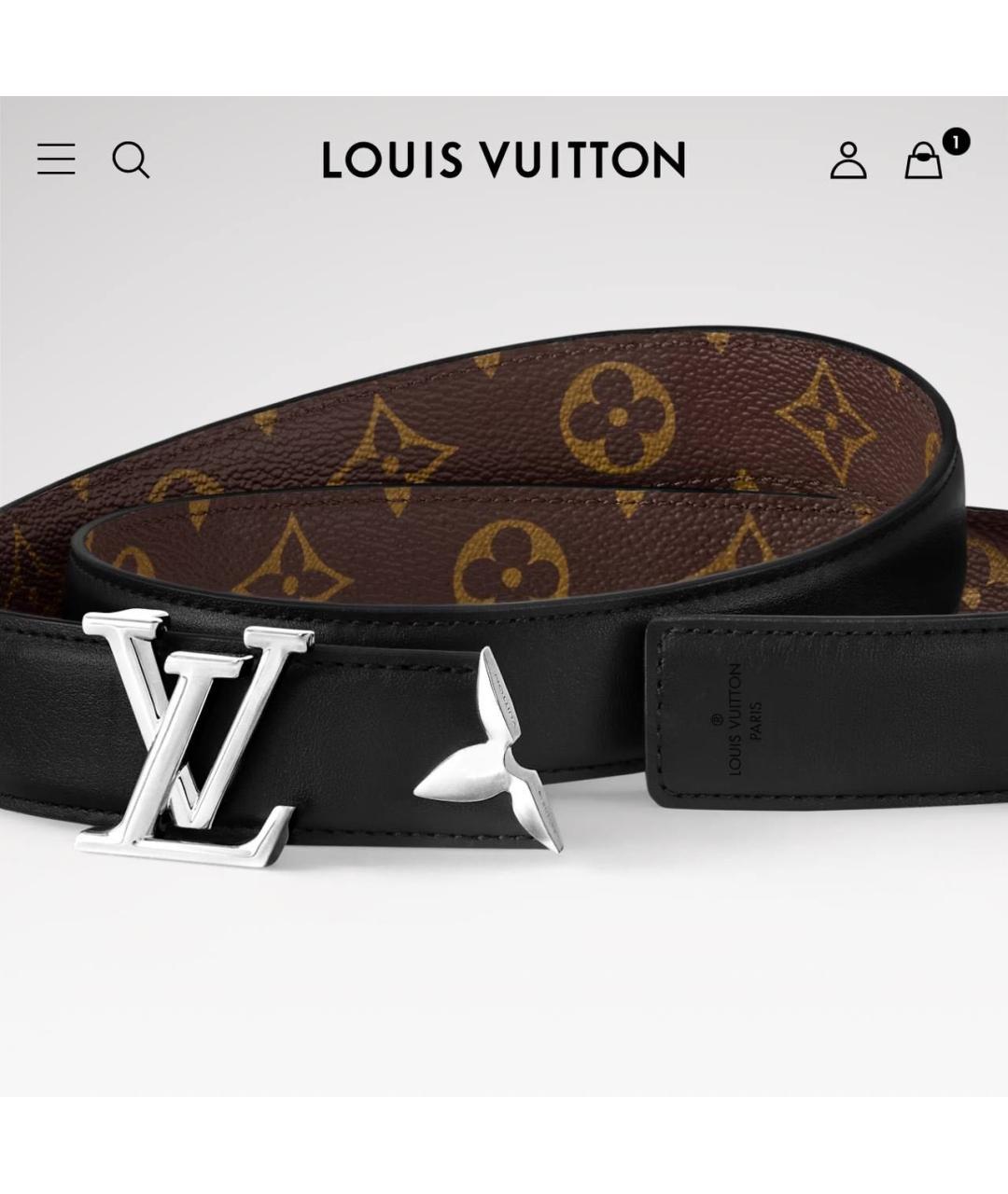 LOUIS VUITTON Антрацитовый ремень, фото 2