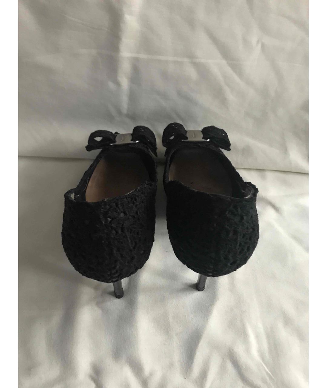 SALVATORE FERRAGAMO Черные текстильные туфли, фото 3