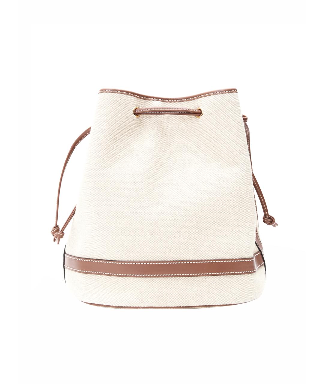 CELINE Бежевая тканевая сумка с короткими ручками, фото 5