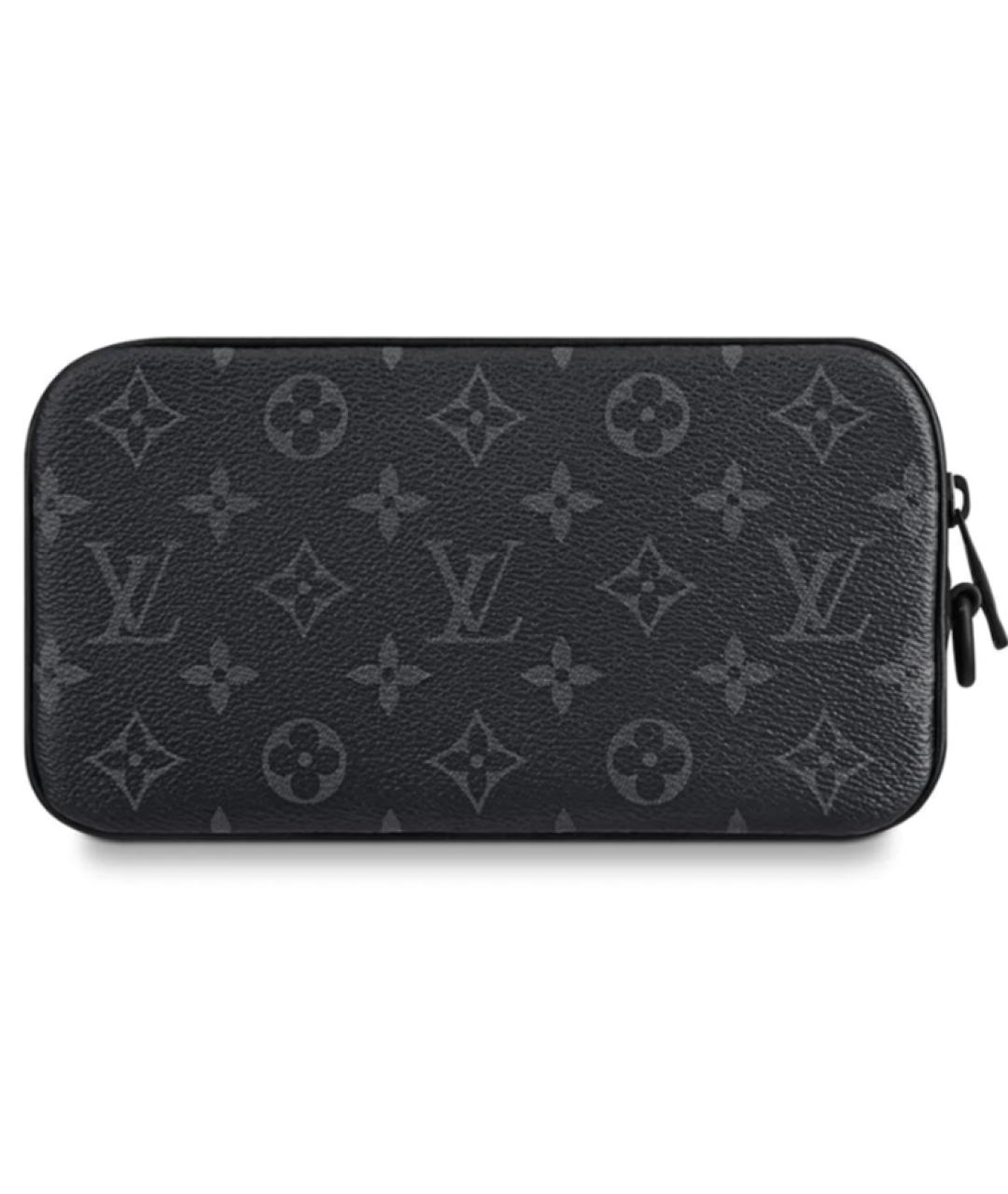 LOUIS VUITTON Черная кожаная сумка тоут, фото 3