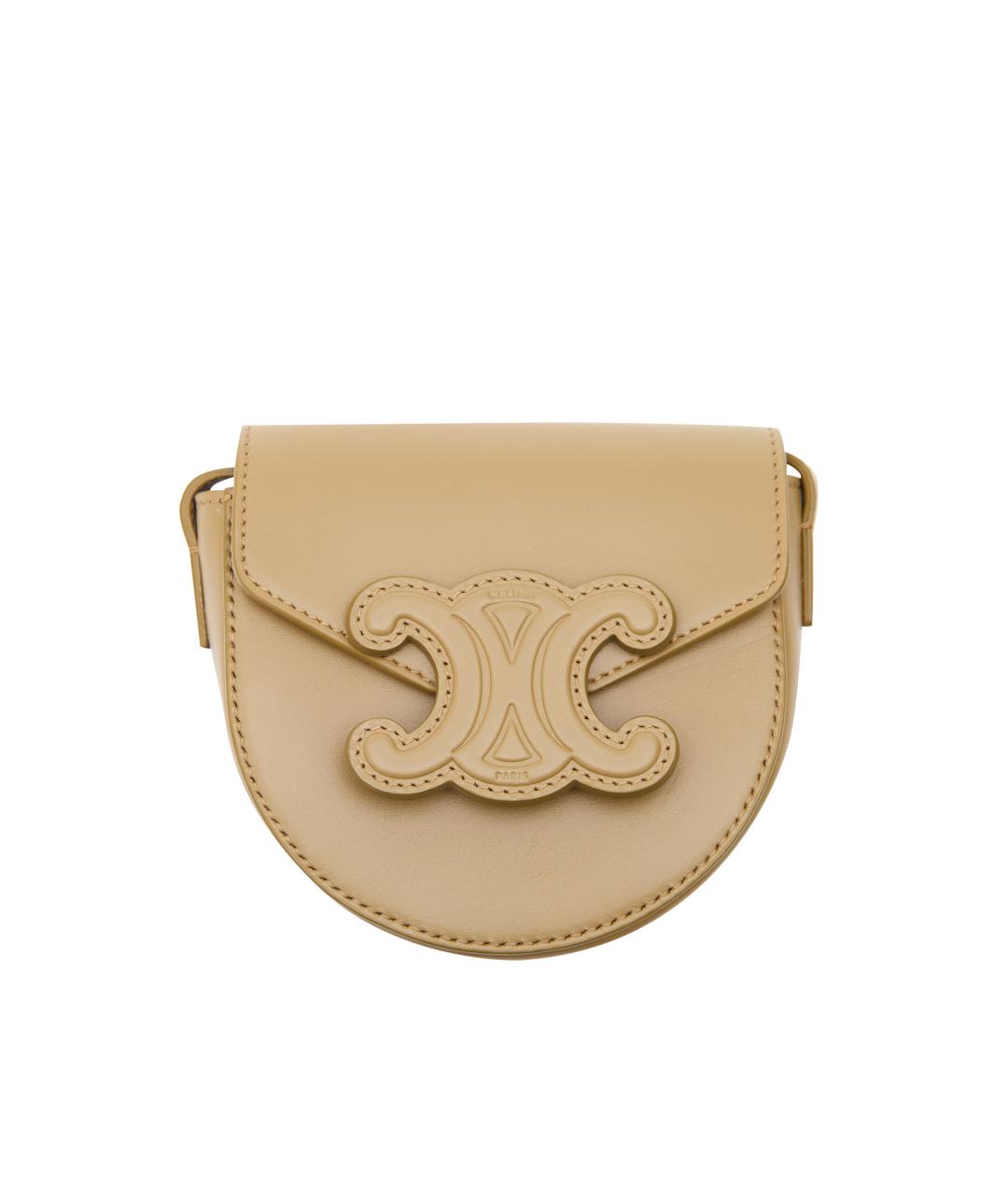 CELINE Хаки кожаная сумка через плечо, фото 1